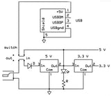 Dual Voltage 3.3V, 5V Breadboard Mounted Power Supply