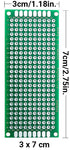 10 Pack Double Sided PCB Prototype Board, 3 x 7 cm with 240 holes