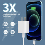 USB C Charger Block 20W, Type C Wall Charger, Power Adapter Brick Fast Charger for Phone 16/16 Pro/15/14, Galaxy, Pixel, AirPods