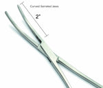 7" Curved Nose Hemostat Clamp with Serrated Jaws