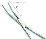 7" Curved Nose Hemostat Clamp with Serrated Jaws