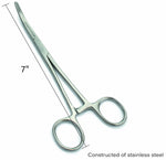 7" Curved Nose Hemostat Clamp with Serrated Jaws