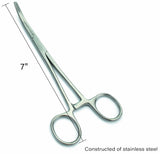 7" Curved Nose Hemostat Clamp with Serrated Jaws