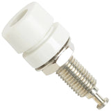 White Panel Mount 4mm Banana Jack Connector (1581-9)