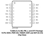 Linear IC J-FET Amplifier 4 Circuit, 14-PDIP