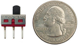 SPDT On-On Mini Slide Switch with PC Leads, 3 Pins (0.24" x 0.50")