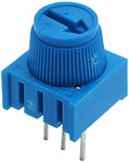 10K Ohm Cermet Potentiometer, Single Turn with Knob, 0.1" Pin Spacing for Breadboards