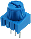 500 Ohm Cermet Potentiometer, Single Turn with Knob, 0.1" Pin Spacing for Breadboards
