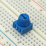 500 Ohm Cermet Potentiometer, Single Turn with Knob, 0.1" Pin Spacing for Breadboards