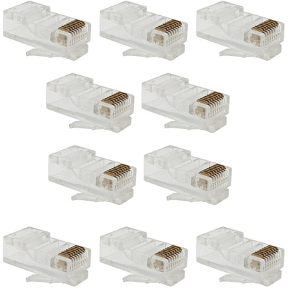 10 Pack RJ45-8 Modular Plugs, 8P8C, UTP Stranded