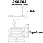 85db Buzzer 8-16V DC, Solid State, with Wire Leads, 1.31" x 0.70" x 0.60"