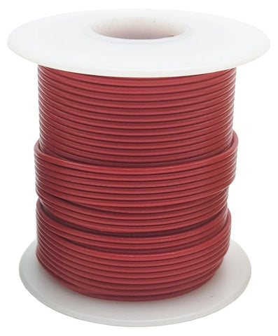 100 Feet Red 24 Gauge Solid Hook-Up Wire, Tinned Copper, PVC Insulation (Shade May Vary), 300 Volts