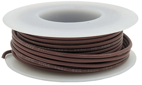 25 Feet Brown 22 Gauge Solid Hook-Up Wire, Tinned Copper, PVC Insulation (Shade May Vary)