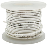 25 Feet White 22 Gauge Solid Hook-Up Wire, Tinned Copper, PVC Insulation (Shade May Vary), 300 Volts