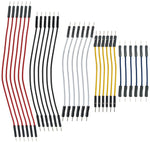 30 Piece Set of Male to Male Breadboard Jumper Wire, Lengths of 3" to 7", Assorted Colors