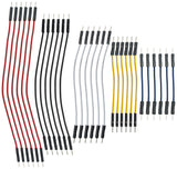 30 Piece Set of Male to Male Breadboard Jumper Wire, Lengths of 3" to 7", Assorted Colors