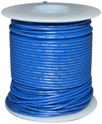 Hook Up Wire 22 Gauge Solid Color Blue Length 100 feet, 300 Volts