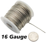 126 Feet 16 Gauge Silver Color Tinned Copper Crafting Wire, Uninsulated