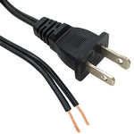 5 Foot SPT-1 Power Supply Cord, 2 Conductors, Black Color