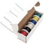 Solid 20 Gauge Hook Up Wire Kit - Includes 6 Different Color 25 Foot Spools, Tinned Copper, PVC Insulated