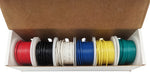 Solid 20 Gauge Hook Up Wire Kit - Includes 6 Different Color 25 Foot Spools, Tinned Copper, PVC Insulated