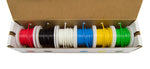 Solid 22 Gauge Hook Up Wire Kit - Includes 6 Different Color 25 Foot Spools, Tinned Copper, PVC Insulated