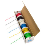 Stranded 22 Gauge Hook Up Wire Kit - Includes 6 Different Color 25 Foot Spools, Tinned Copper, PVC Insulated