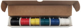 Solid 24 Gauge Hook Up Wire Kit - Includes 6 Different Color 100 Foot Spools, Tinned Copper, PVC Insulated