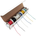 Solid 24 Gauge Hook Up Wire Kit - Includes 6 Different Color 25 Foot Spools, Tinned Copper, PVC Insulated