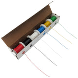 Solid 26 Gauge Hook Up Wire Kit - Includes 6 Different Color 100 Foot Spools, Tinned Copper, PVC Insulated