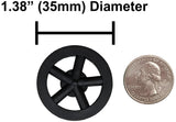 100 Pack Black 35mm Front Wheels with Spokes for Co2 Dragsters