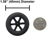 100 Pack Black 40mm Rear Wheels with Spokes for Co2 Dragsters