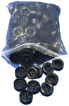 100 Pack Black 40mm Rear Wheels with Spokes for Co2 Dragsters