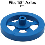 100 Pack Blue 35mm Front Wheels with Spokes for Co2 Dragsters