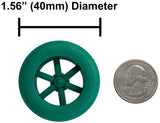 100 Pack Green 40mm Rear Wheels with Spokes for Co2 Dragsters