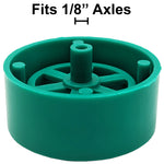 100 Pack Green 40mm Rear Wheels with Spokes for Co2 Dragsters