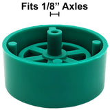 100 Pack Green 40mm Rear Wheels with Spokes for Co2 Dragsters