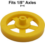 100 Pack Yellow 35mm Front Wheels with Spokes for Co2 Dragsters