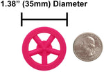 100 Pack Pink 35mm Front Wheels with Spokes for Co2 Dragsters