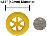 100 Pack Yellow 40mm Rear Wheels with Spokes for Co2 Dragsters