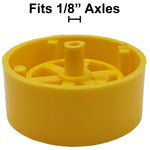 100 Pack Yellow 40mm Rear Wheels with Spokes for Co2 Dragsters