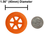 100 Pack Orange 40mm Rear Wheels with Spokes for Co2 Dragsters