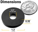 Round Magnet with Center Hole - 1.2" Diameter, 0.18" Thick, 0.37" Hole