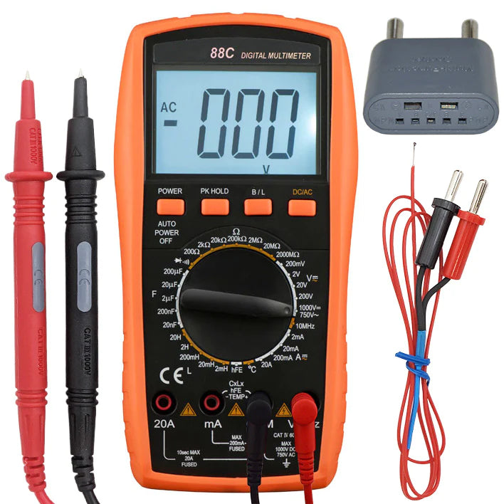 Digital Multimeter with LCD Display, Measures Inductance, Frequency, T ...