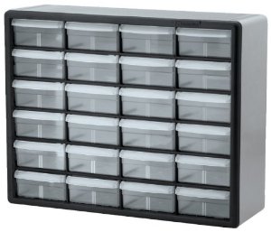 Akro-Mils Black Plastic 24-Drawer Storage Cabinet (Black)