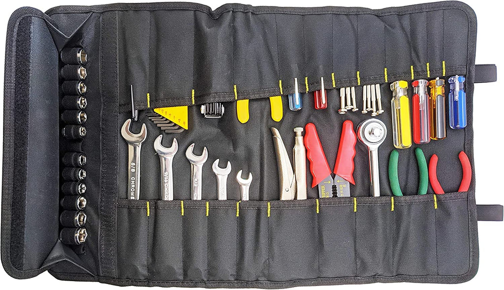 5 Zipper Roll Up Tool Bag Pouch Wrench Screwdriver Pliers Roll Bag